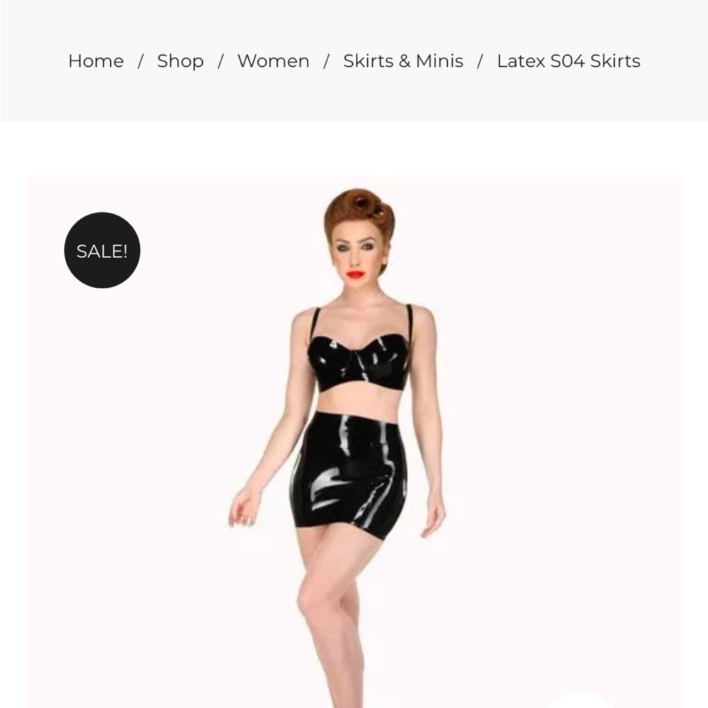 Latex Magic Black Latex Mini Skirt Zip Closure - Size Small